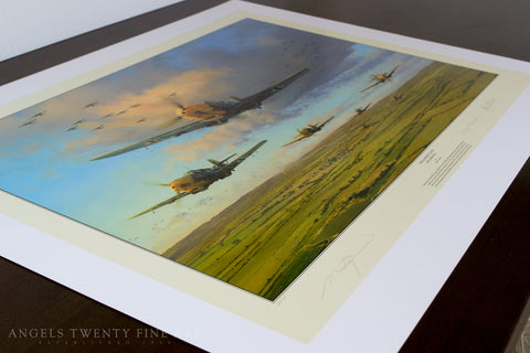 Image of Robert Taylor Messerschmitt Bf109 Battle Of Britain WW2 Collectible Military Aviation Art Print Hardest Days A20 Aviation Art full print