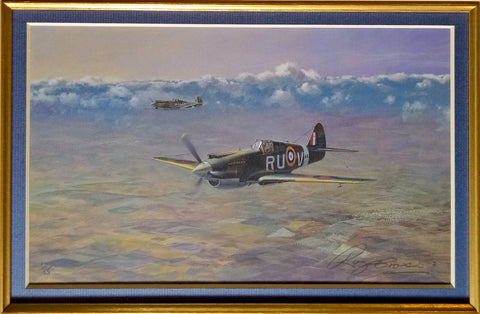 Image of by Roy Cross WW2 Military Aviation Art Matted Print RAF Battle of Britain A20 Aviation Art close up
