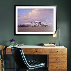 Douglas DC3 Airplane Aviation Airliner Collectible Art Print Air Nostalgia by Geoff Lea Melbourne, Australia A20 Aviation Art Office Desk