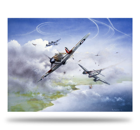 Image of Hawker Hurricane Battle of Britain Piece of Cake by Peter Randall Kent Signed limited edition military art print A20 Aviation Art